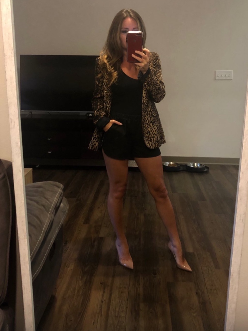Zara Leopard print blazer xs
